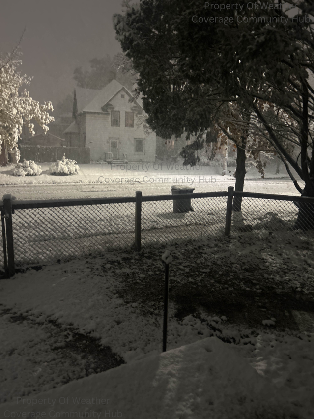 Snowy winter highway at dusk